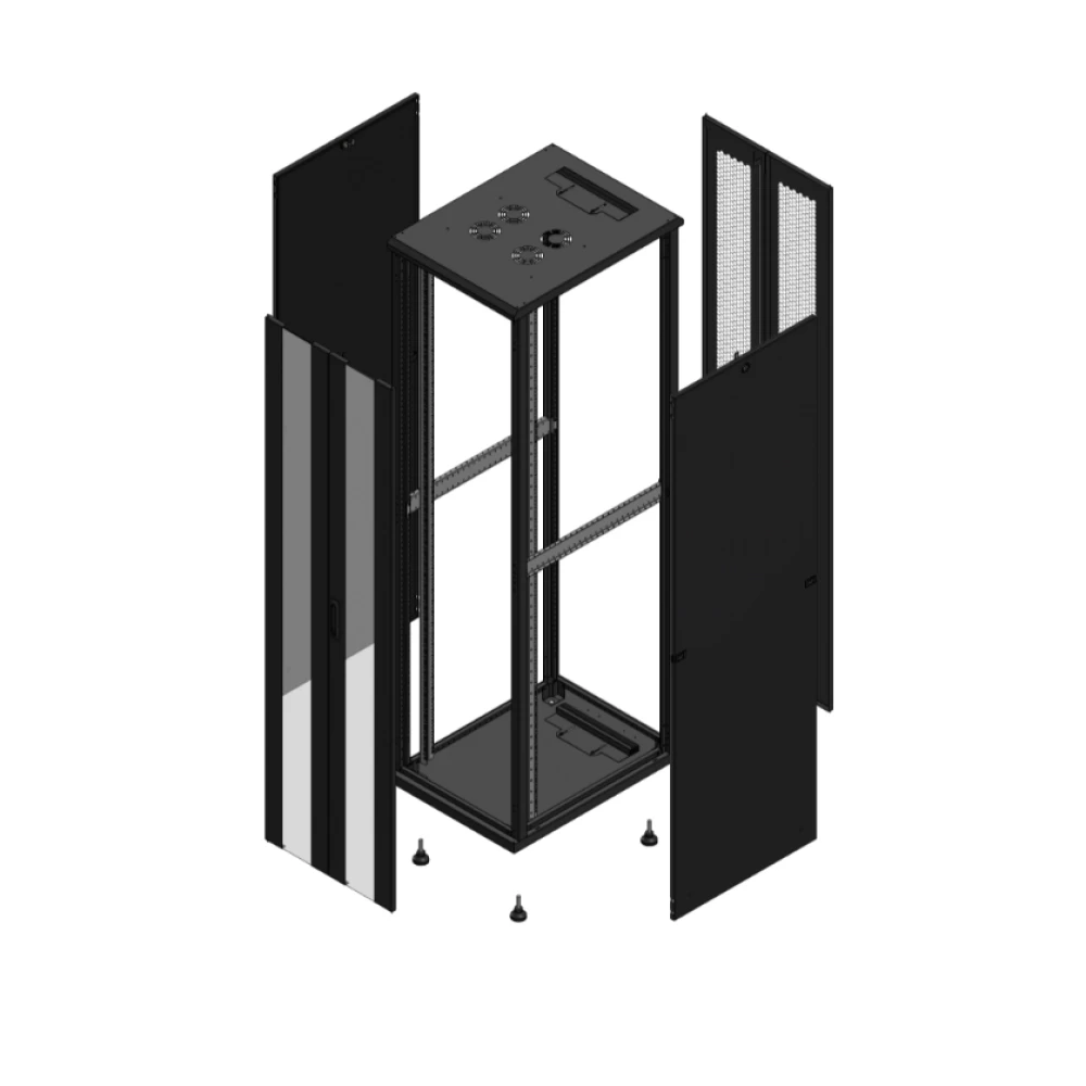 Gigamedia Vloer patchkast av dubbel ver ar dubbel per 19" 47he 600x800mm zwart 704768PVDPPD