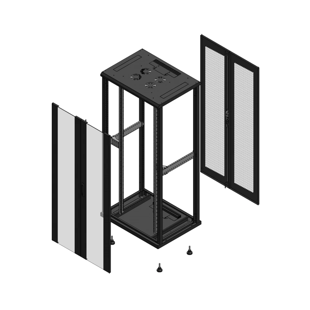 Gigamedia Vloer patchkast av dubbel ver ar dubbel per ex 19" 36he 800x600mm zwart 703686pvdppdex