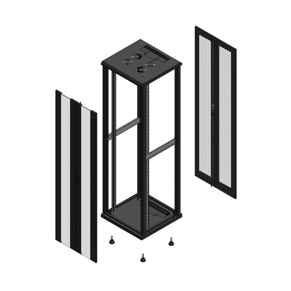 Gigamedia Vloer patchkast av dubbel ver ar dubbel per ex 19" 42he 600x600mm zwart 704266pvdppdex