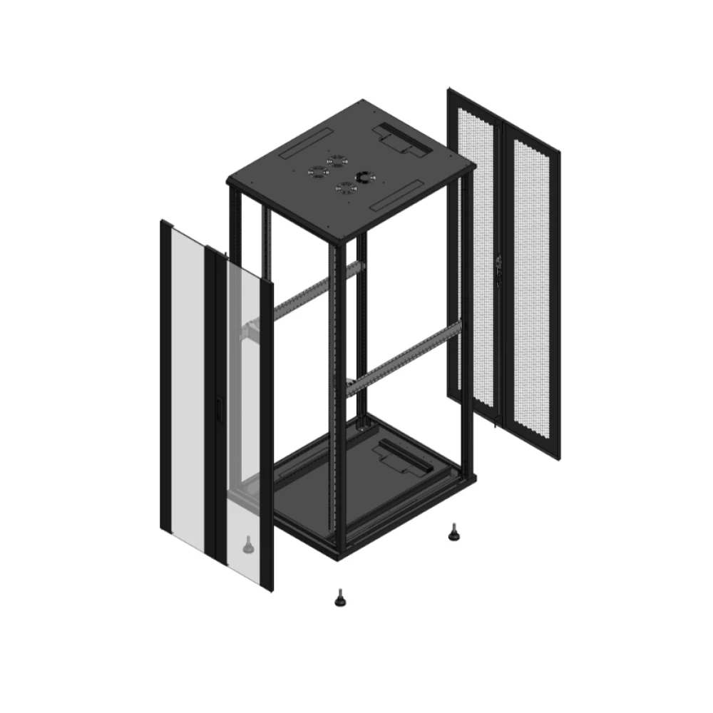 Gigamedia Vloer patchkast av dubbel ver ar dubbel per ex 19" 42he 800x1000mm zwart 7042810pvdppdex