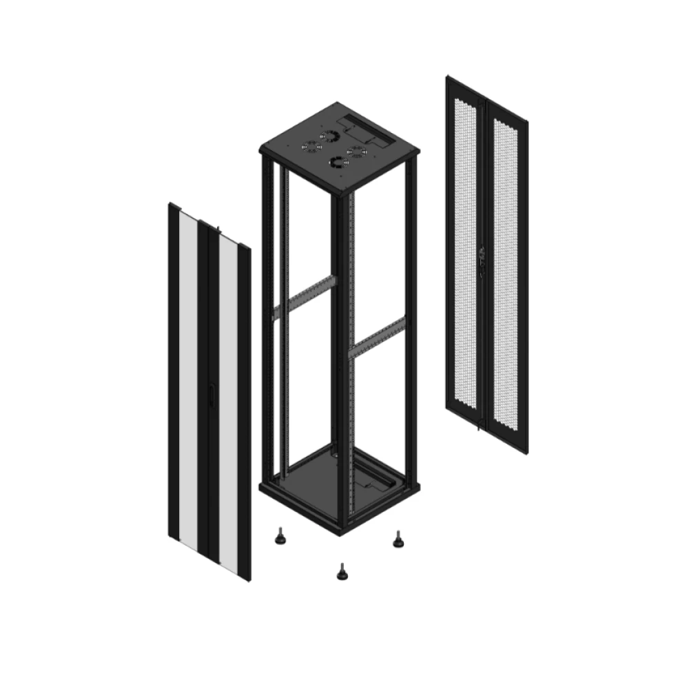 Gigamedia Vloer patchkast av dubbel ver ar dubbel per ex 19" 47he 600x600mm zwart 704766pvdppdex