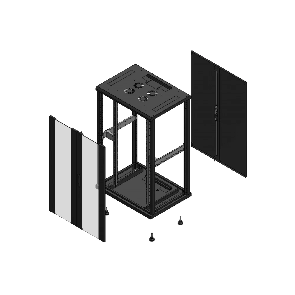 Gigamedia Vloer patchkast av dubbel ver ar dubbel tol ex 19" 26he 800x600mm zwart 702686pvdptdex