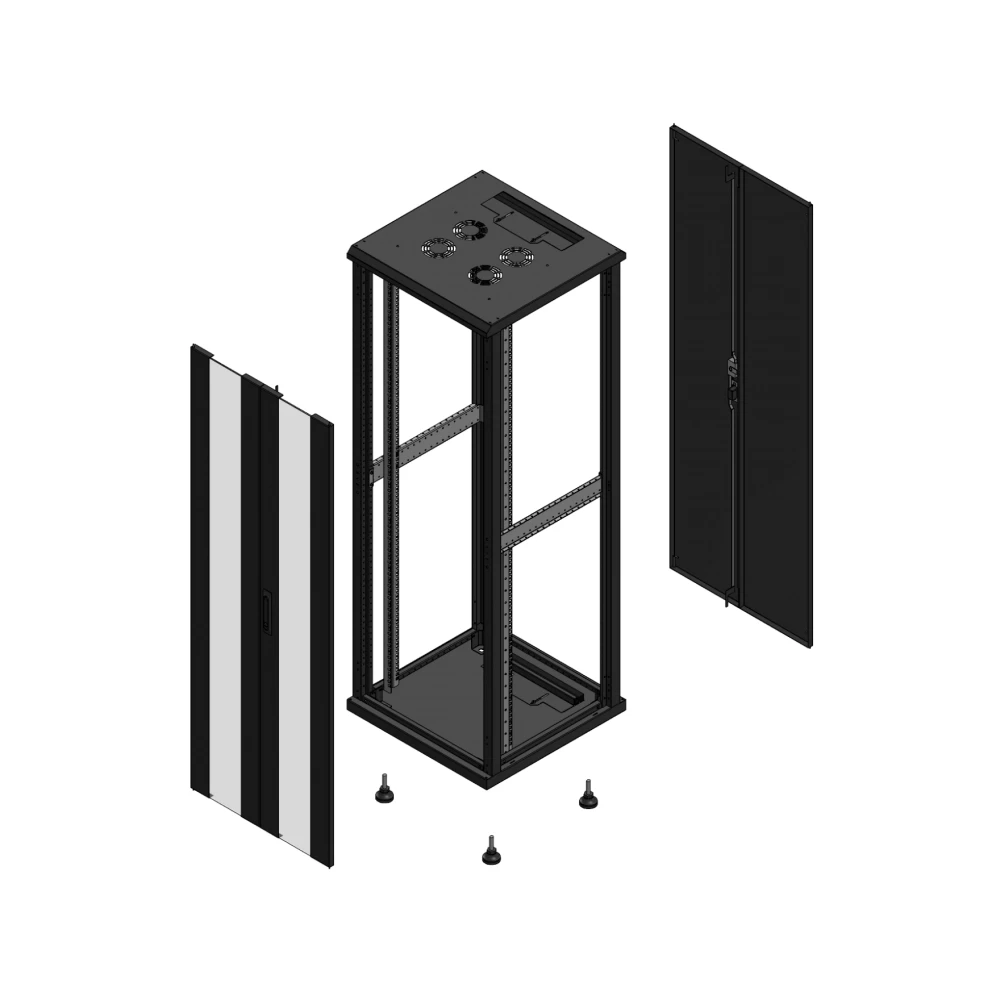 Gigamedia Vloer patchkast av dubbel ver ar dubbel tol ex 19" 36he 600x600mm zwart 703666pvdptdex