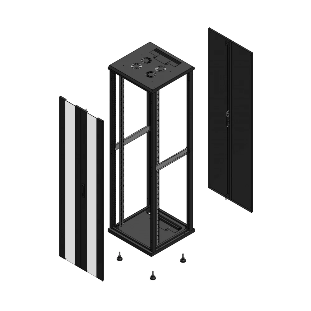 Gigamedia Vloer patchkast av dubbel ver ar dubbel tol ex 19" 42he 600x600mm zwart 704266pvdptdex