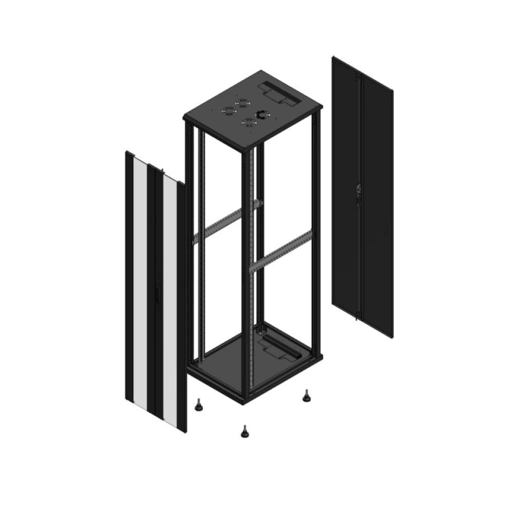 Gigamedia Vloer patchkast av dubbel ver ar dubbel tol ex 19" 47he 600x800mm zwart 704768pvdptdex