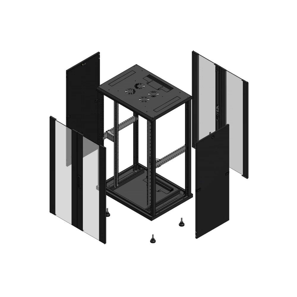 Gigamedia Vloer patchkast av dubbel ver ar dubbel ver 19" 26he 800x600mm zwart 702686PVDPVD