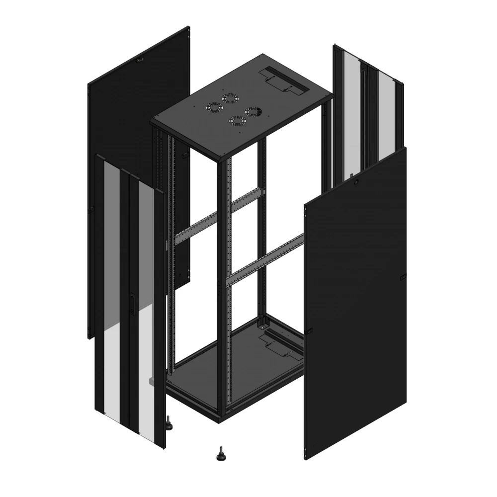 Gigamedia Vloer patchkast av dubbel ver ar dubbel ver 19" 42he 600x1000mm zwart 7042610PVDPVD