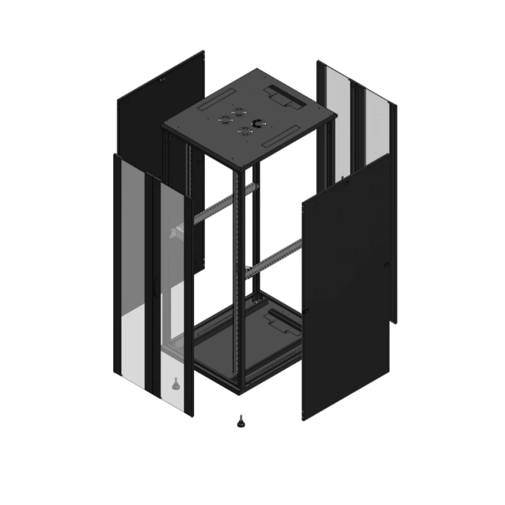 Gigamedia Vloer patchkast av dubbel ver ar dubbel ver 19" 42he 800x1000mm zwart 7042810PVDPVD