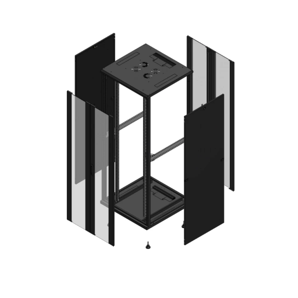 Gigamedia Vloer patchkast av dubbel ver ar dubbel ver 19" 42he 800x800mm zwart 704288PVDPVD