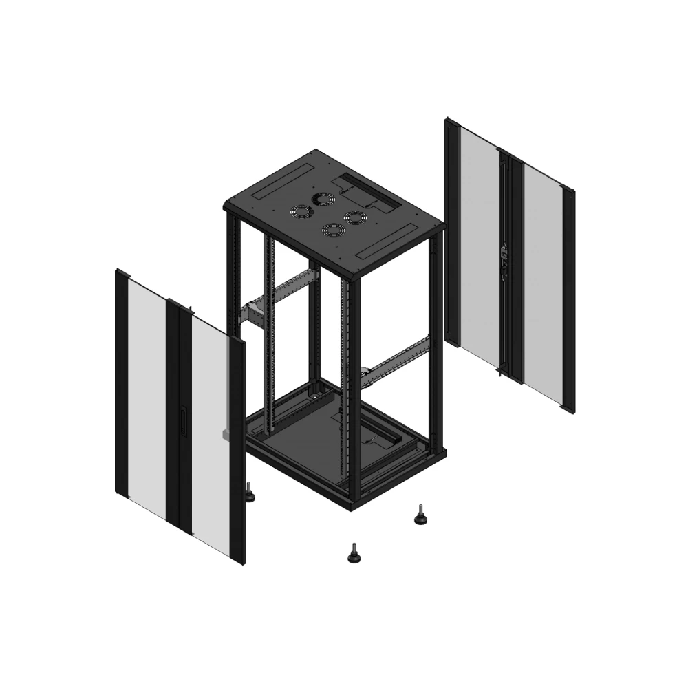 Gigamedia Vloer patchkast av dubbel ver ar dubbel ver ex 19" 26he 800x600mm zwart 702686pvdpvdex