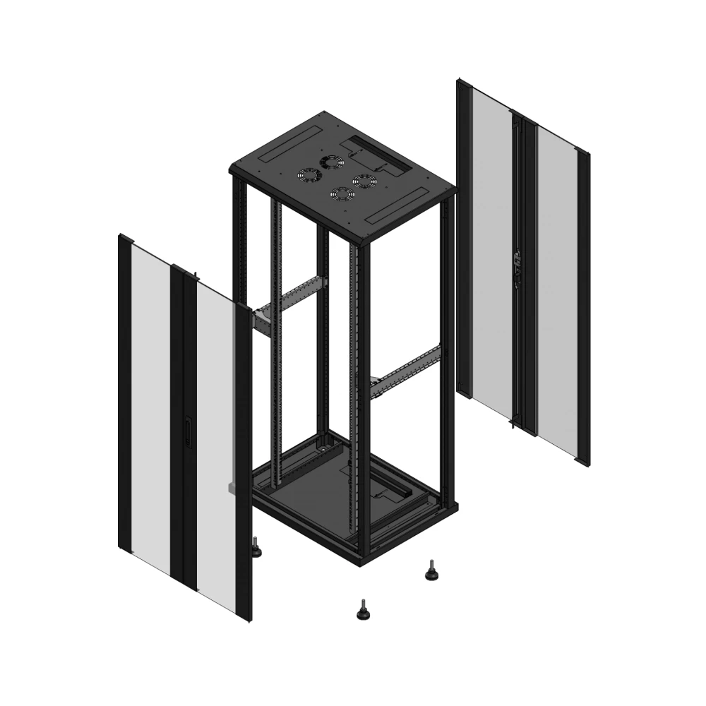 Gigamedia Vloer patchkast av dubbel ver ar dubbel ver ex 19" 36he 800x600mm zwart 703686pvdpvdex