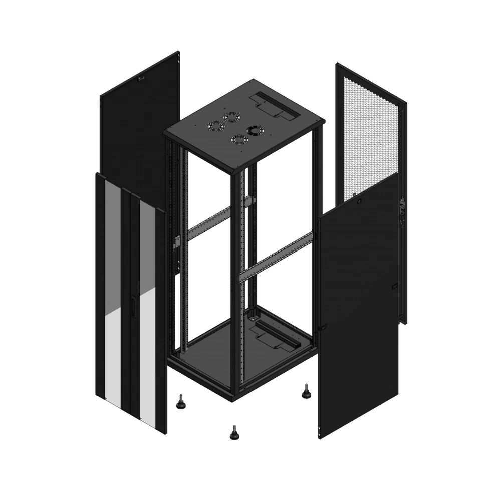 Gigamedia Vloer patchkast av dubbel ver ar enkel per 19" 36he 600x800mm zwart 703668PVDPPS