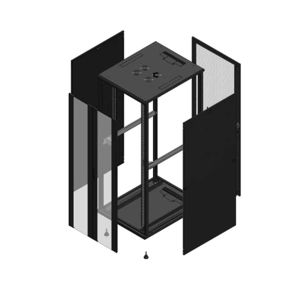 Gigamedia Vloer patchkast av dubbel ver ar enkel per 19" 42he 800x1000mm zwart 7042810PVDPPS