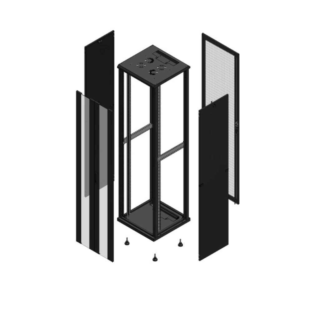 Gigamedia Vloer patchkast av dubbel ver ar enkel per 19" 47he 600x600mm zwart 704766PVDPPS