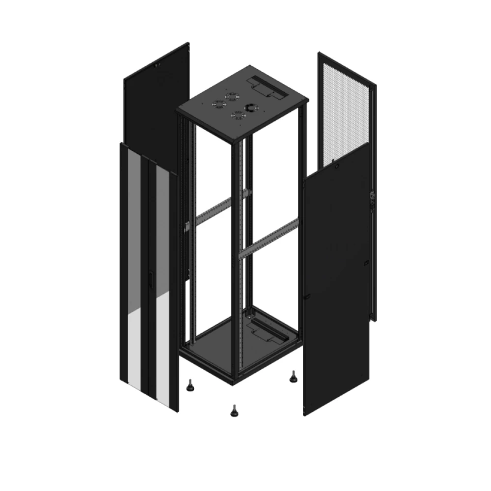 Gigamedia Vloer patchkast av dubbel ver ar enkel per 19" 47he 600x800mm zwart 704768PVDPPS