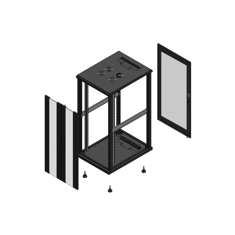 Gigamedia Vloer patchkast av dubbel ver ar enkel per ex 19" 26he 600x800mm zwart 702668pvdppsex