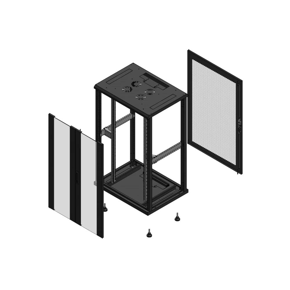 Gigamedia Vloer patchkast av dubbel ver ar enkel per ex 19" 26he 800x600mm zwart 702686pvdppsex