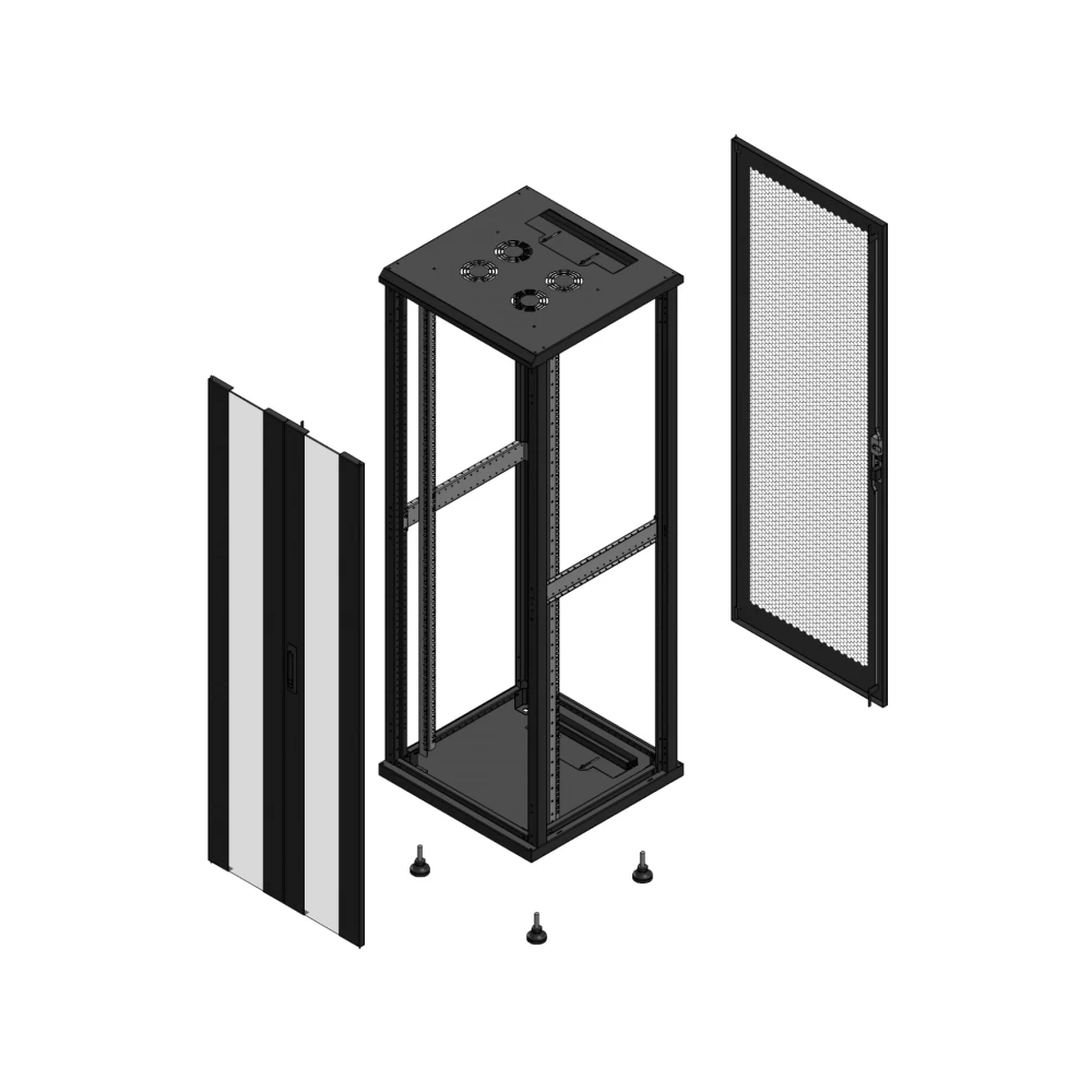 Gigamedia Vloer patchkast av dubbel ver ar enkel per ex 19" 36he 600x600mm zwart 703666pvdppsex