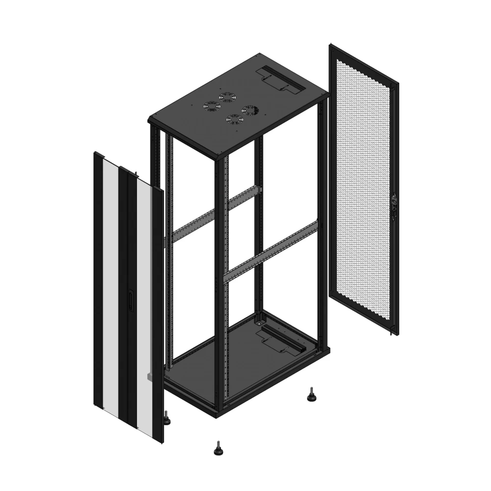 Gigamedia Vloer patchkast av dubbel ver ar enkel per ex 19" 42he 600x1000mm zwart 7042610pvdppsex