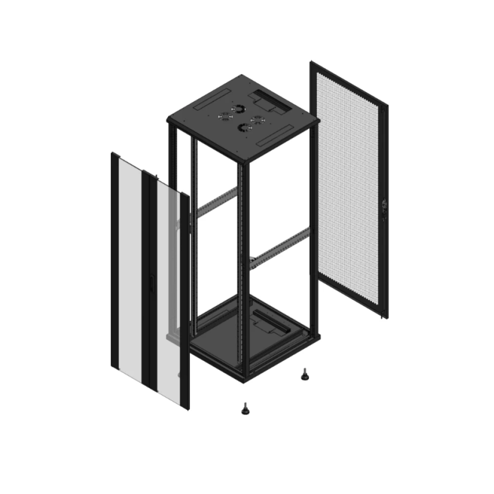 Gigamedia Vloer patchkast av dubbel ver ar enkel per ex 19" 42he 800x800mm zwart 704288pvdppsex