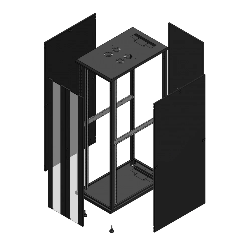 Gigamedia Vloer patchkast av dubbel ver ar enkel tol 19" 42he 600x1000mm zwart 7042610PVDPTS
