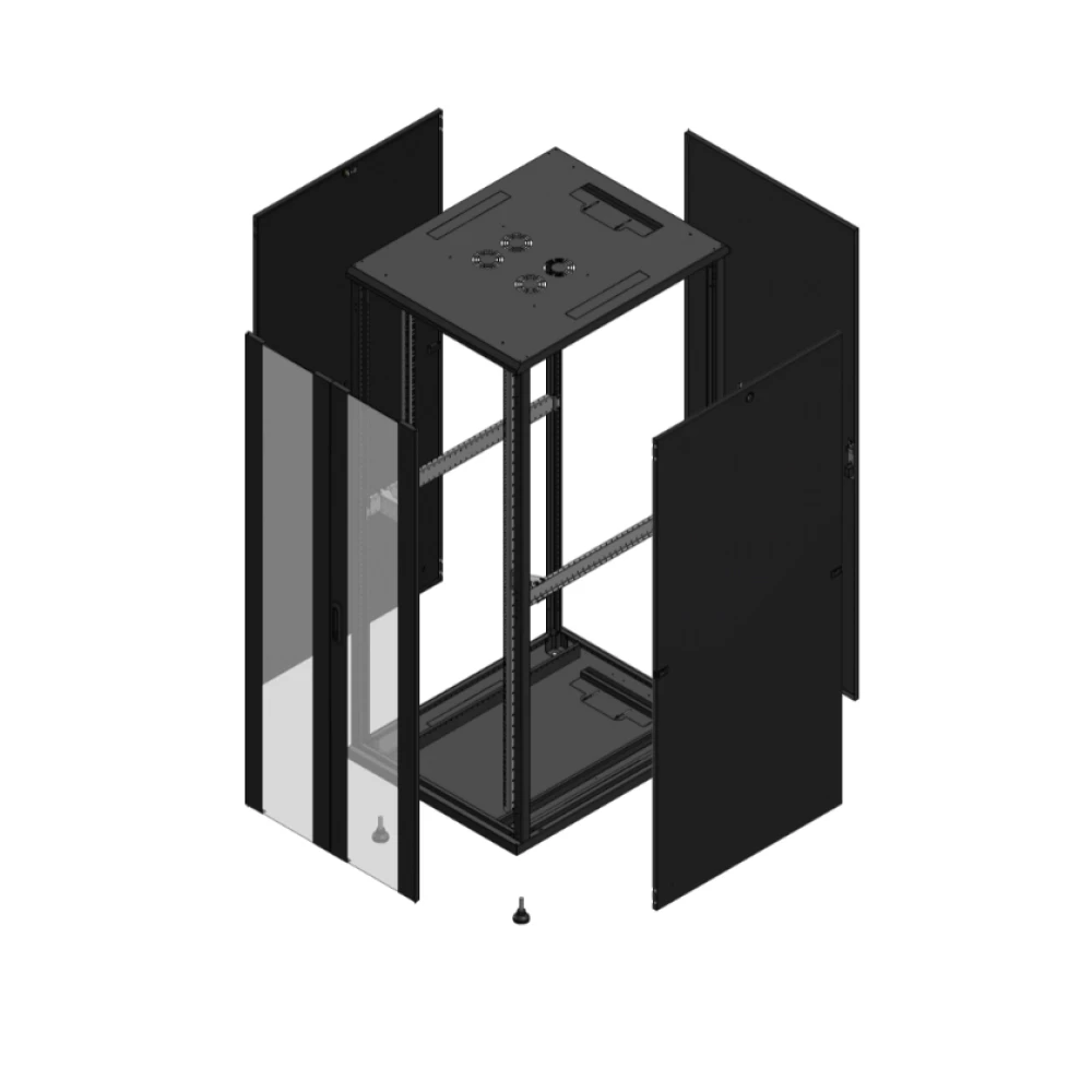 Gigamedia Vloer patchkast av dubbel ver ar enkel tol 19" 42he 800x1000mm zwart 7042810PVDPTS