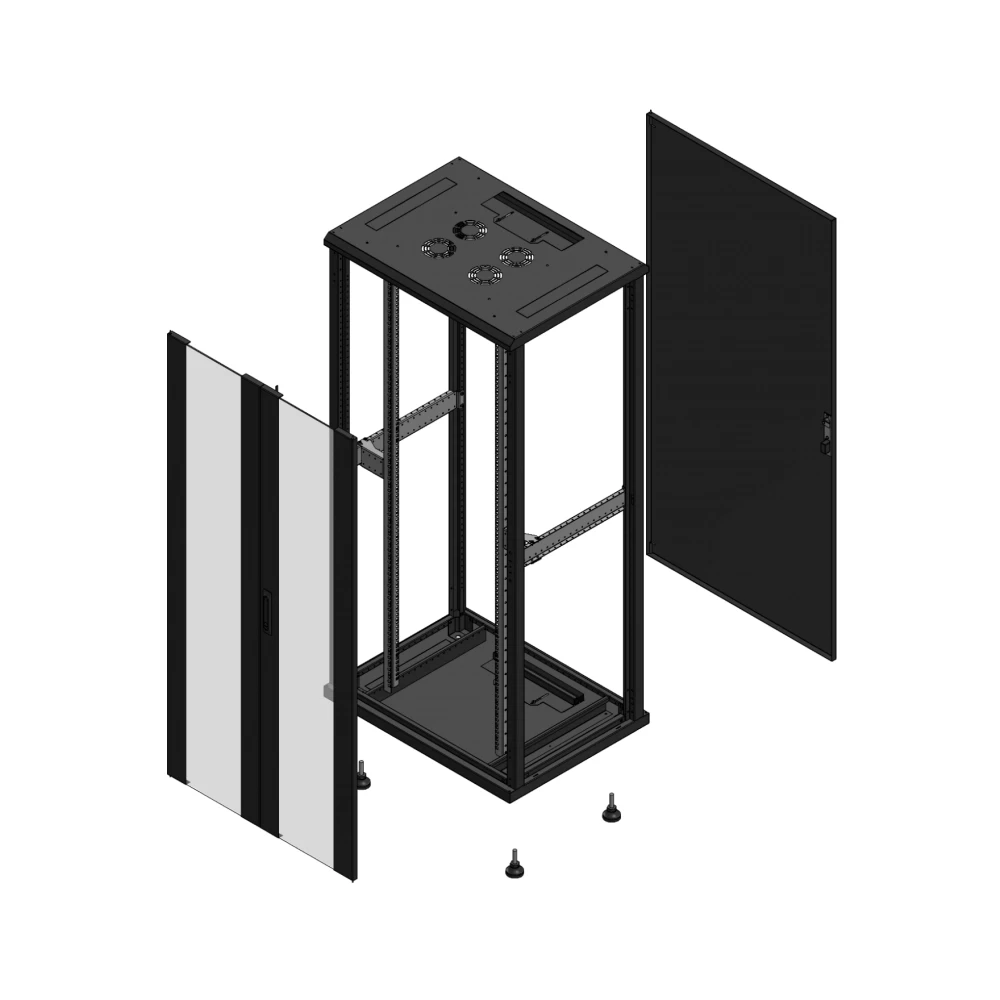 Gigamedia Vloer patchkast av dubbel ver ar enkel tol ex 19" 36he 800x600mm zwart 703686pvdptsex