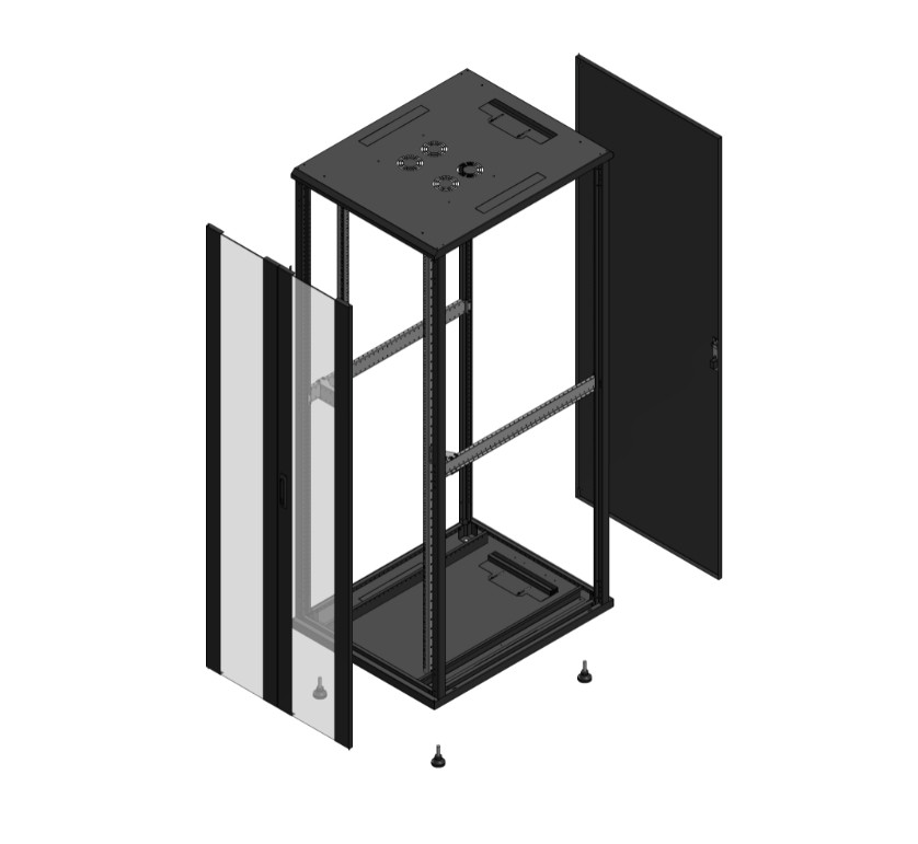 Gigamedia Vloer patchkast av dubbel ver ar enkel tol ex 19" 47he 800x1000mm zwart 7047810pvdptsex