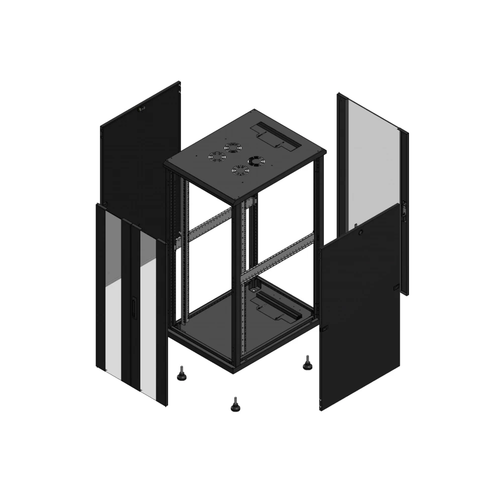 Gigamedia Vloer patchkast av dubbel ver ar enkel ver 19" 26he 600x800mm zwart 702668PVDPVS