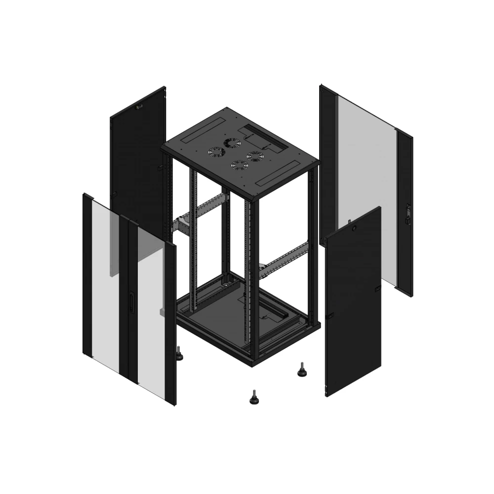 Gigamedia Vloer patchkast av dubbel ver ar enkel ver 19" 26he 800x600mm zwart 702686PVDPVS