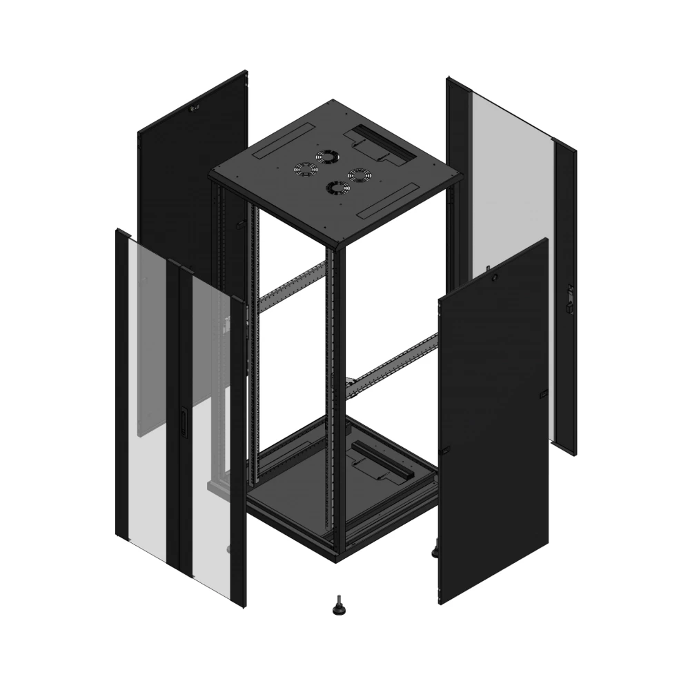 Gigamedia Vloer patchkast av dubbel ver ar enkel ver 19" 36he 800x800mm zwart 703688PVDPVS
