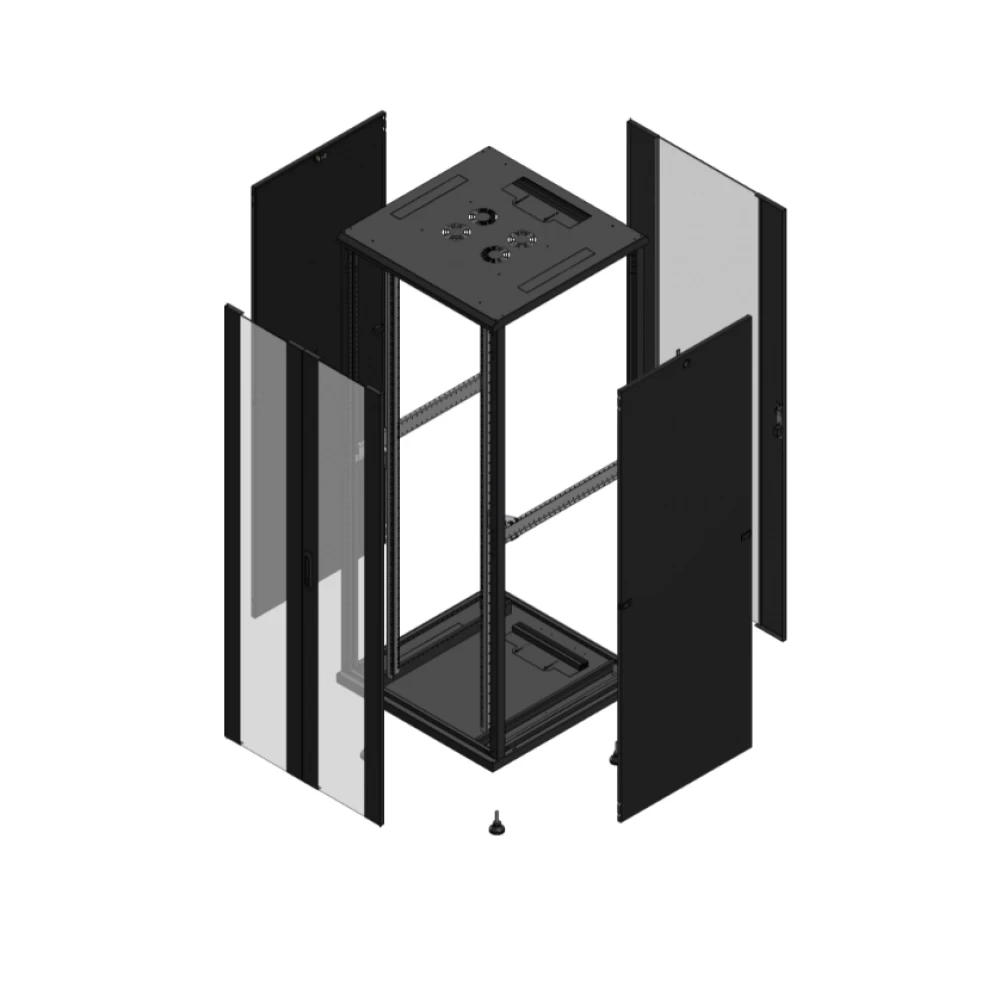 Gigamedia Vloer patchkast av dubbel ver ar enkel ver 19" 42he 800x800mm zwart 704288PVDPVS