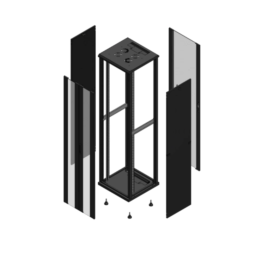 Gigamedia Vloer patchkast av dubbel ver ar enkel ver 19" 47he 600x600mm zwart 704766PVDPVS