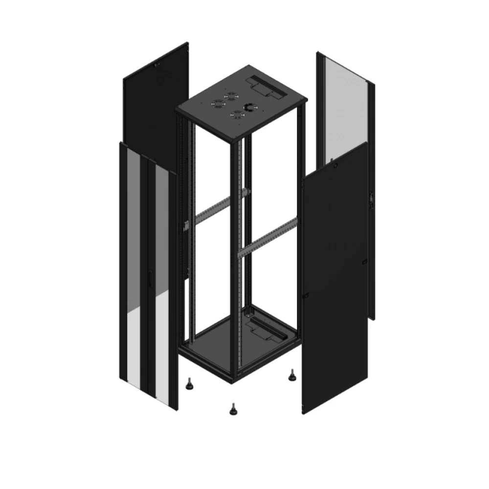 Gigamedia Vloer patchkast av dubbel ver ar enkel ver 19" 47he 600x800mm zwart 704768PVDPVS