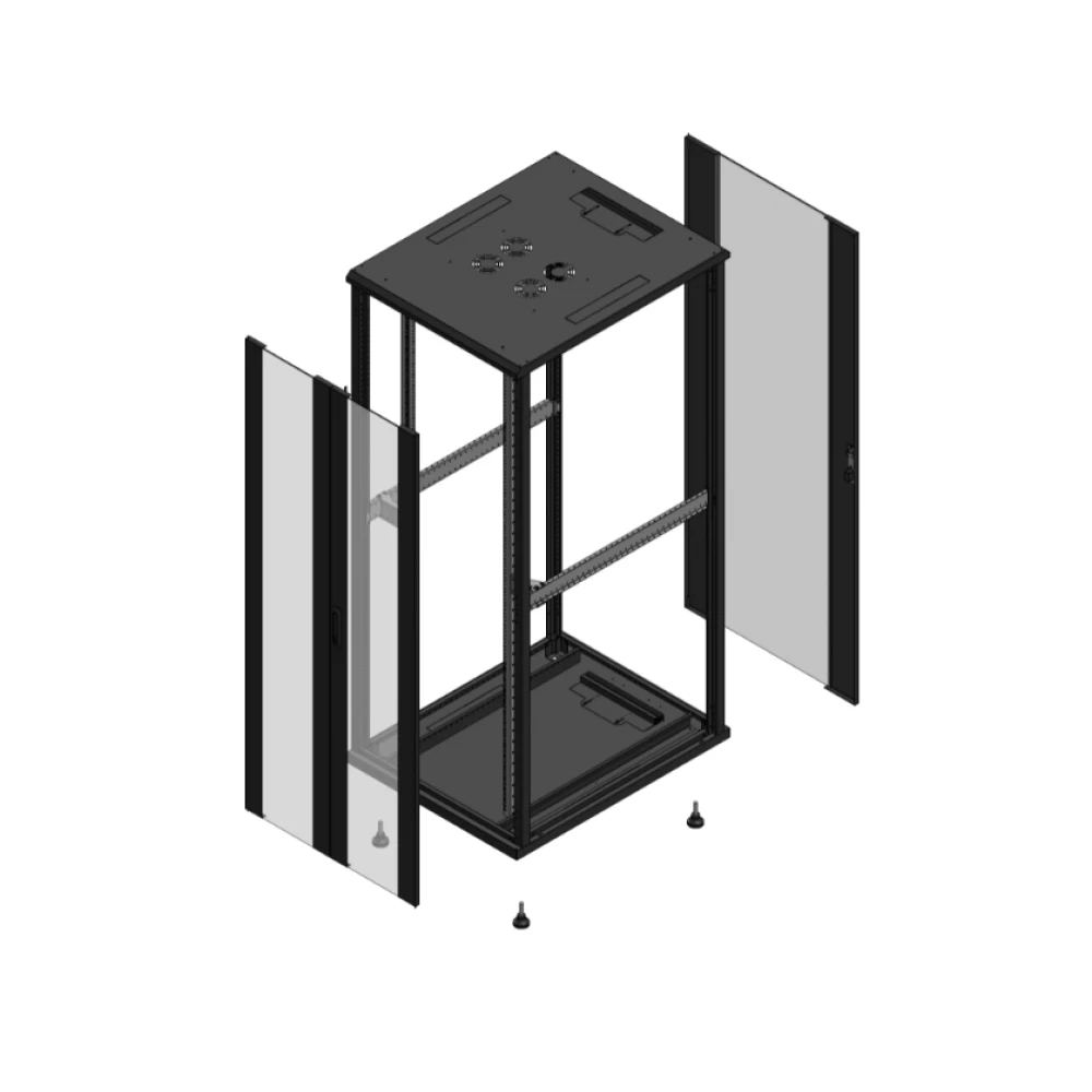 Gigamedia Vloer patchkast av dubbel ver ar enkel ver ex 19" 42he 800x1000mm zwart 7042810pvdpvsex