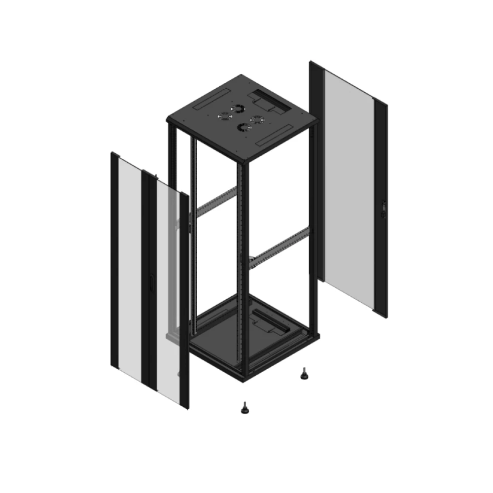 Gigamedia Vloer patchkast av dubbel ver ar enkel ver ex 19" 42he 800x800mm zwart 704288pvdpvsex