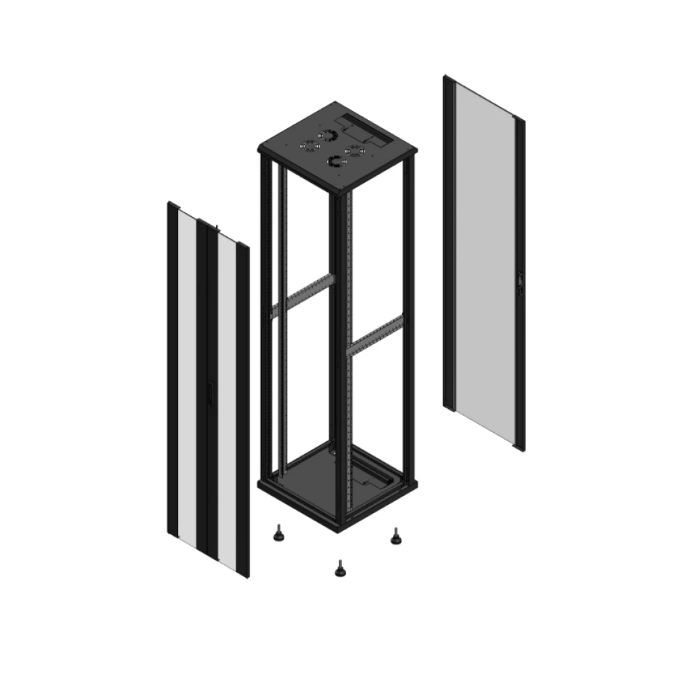 Gigamedia Vloer patchkast av dubbel ver ar enkel ver ex 19" 47he 600x600mm zwart 704766pvdpvsex