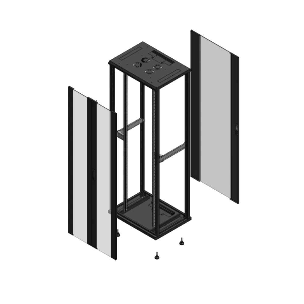 Gigamedia Vloer patchkast av dubbel ver ar enkel ver ex 19" 47he 800x600mm zwart 704786pvdpvsex