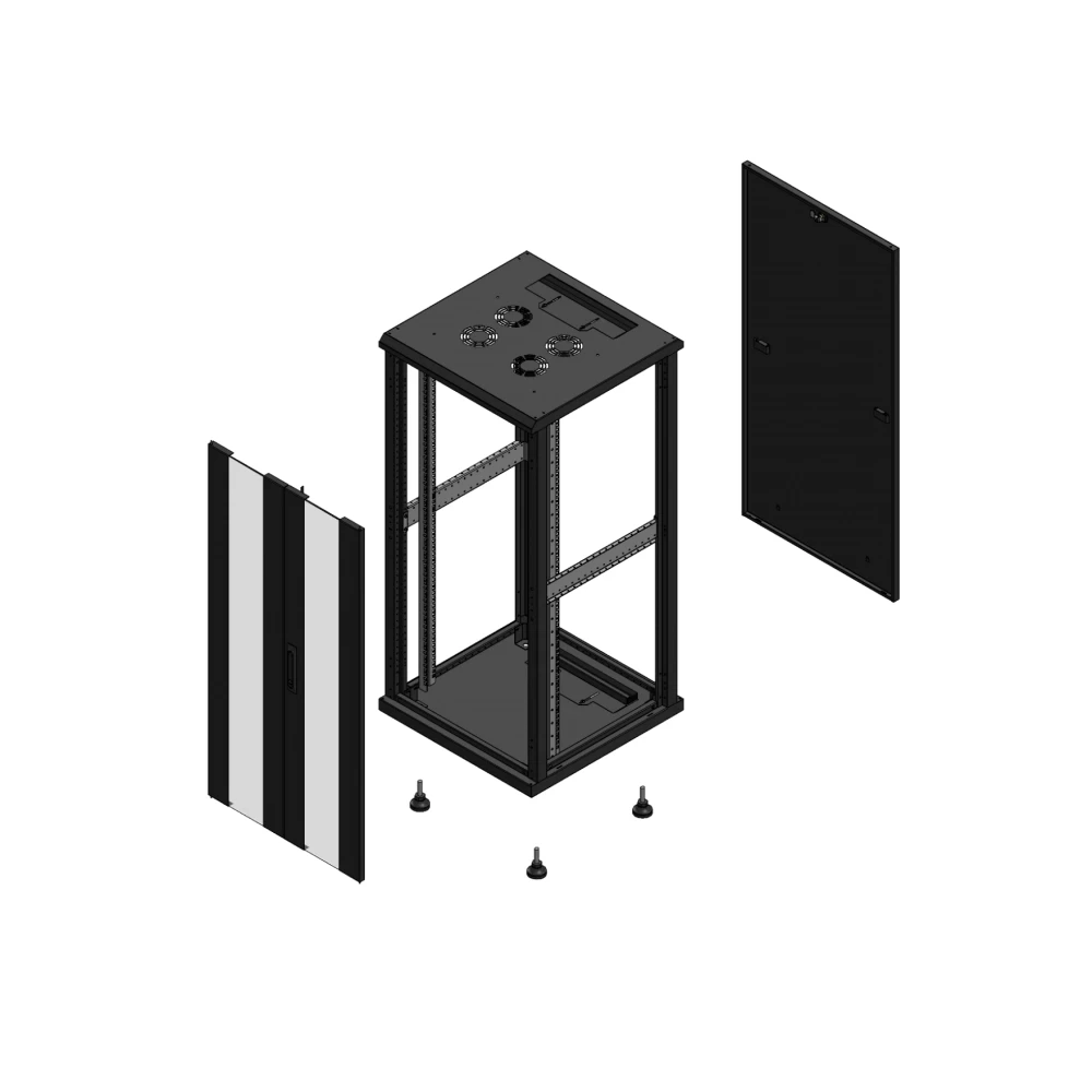 Gigamedia Vloer patchkast av dubbel ver par ex 19" 26he 600x600mm zwart 702666pvdparex