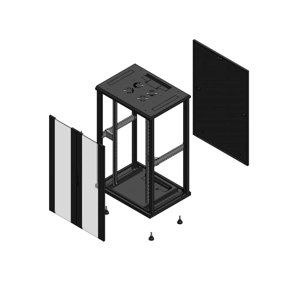 Gigamedia Vloer patchkast av dubbel ver par ex 19" 26he 800x600mm zwart 702686pvdparex