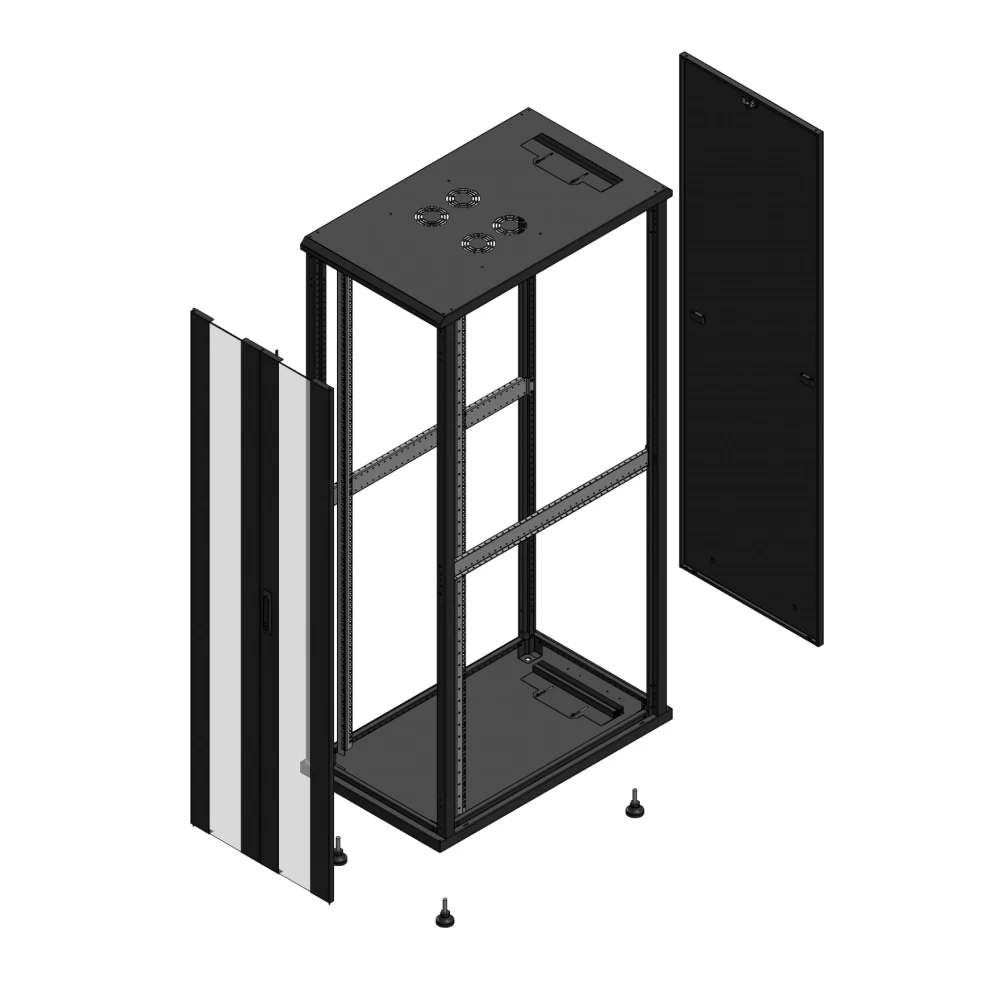 Gigamedia Vloer patchkast av dubbel ver par ex 19" 42he 600x1000mm zwart 7042610pvdparex