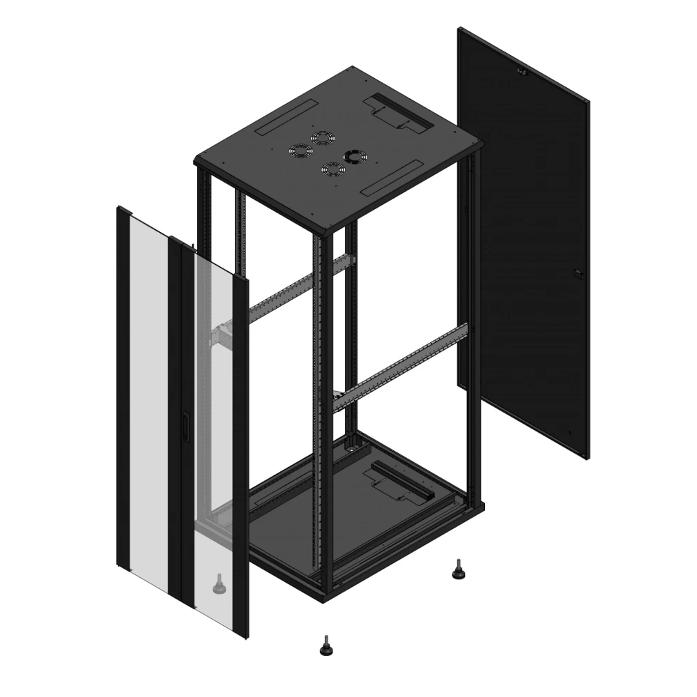 Gigamedia Vloer patchkast av dubbel ver par ex 19" 42he 800x1000mm zwart 7042810pvdparex