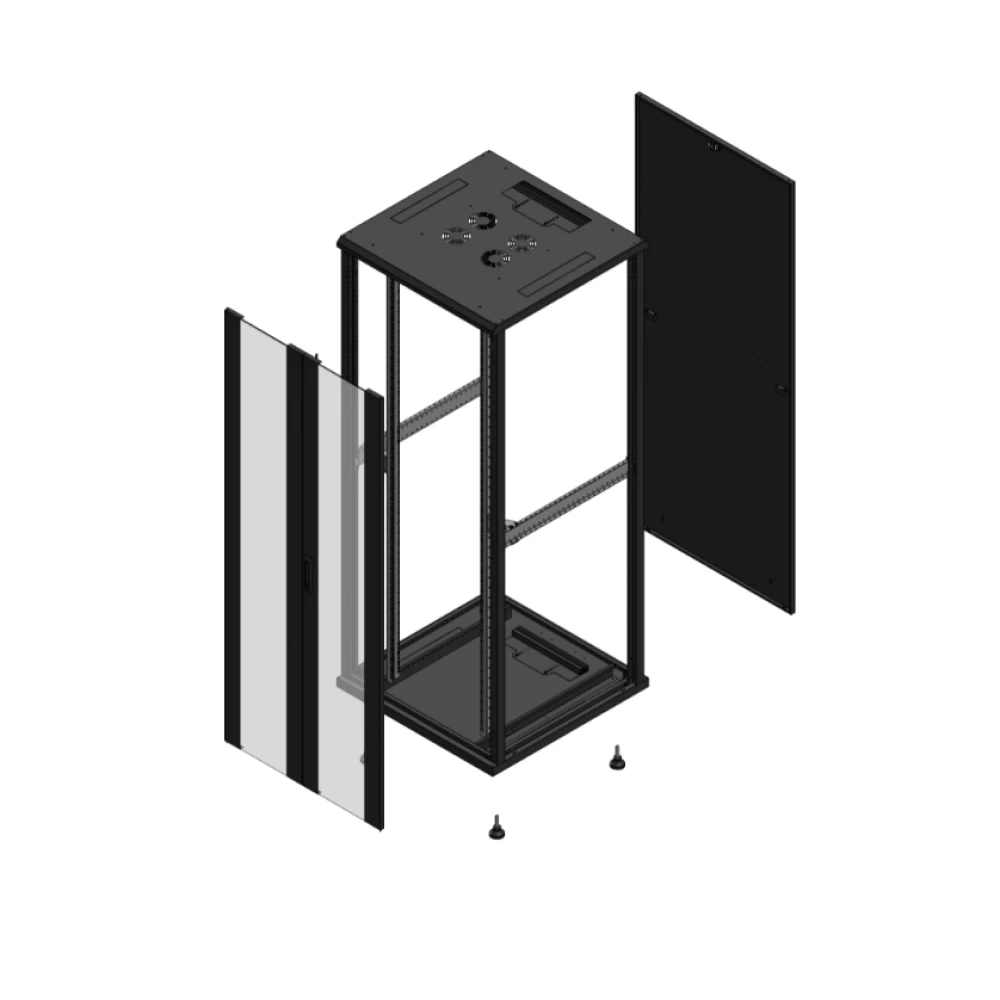 Gigamedia Vloer patchkast av dubbel ver par ex 19" 42he 800x800mm zwart 704288pvdparex