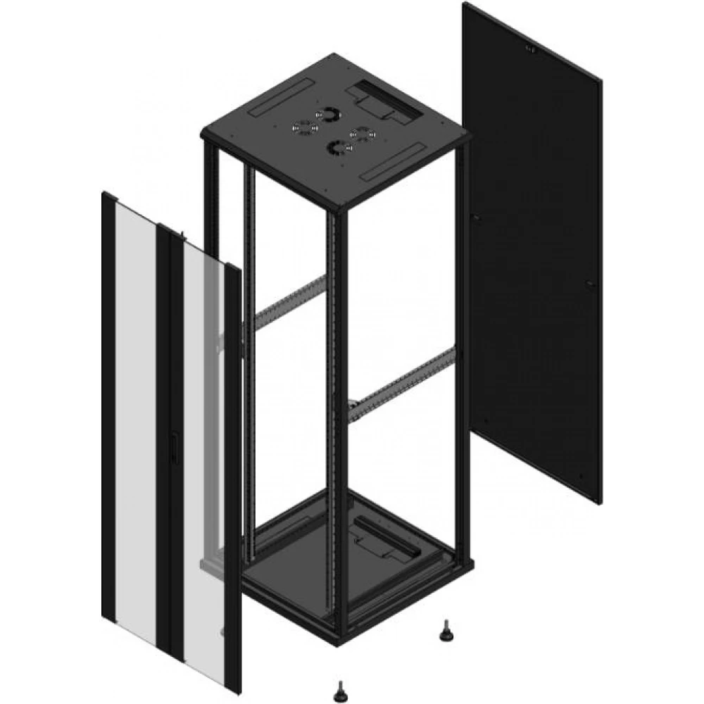 Gigamedia Vloer patchkast av dubbel ver par ex 19" 47he 800x800mm zwart 704788pvdparex
