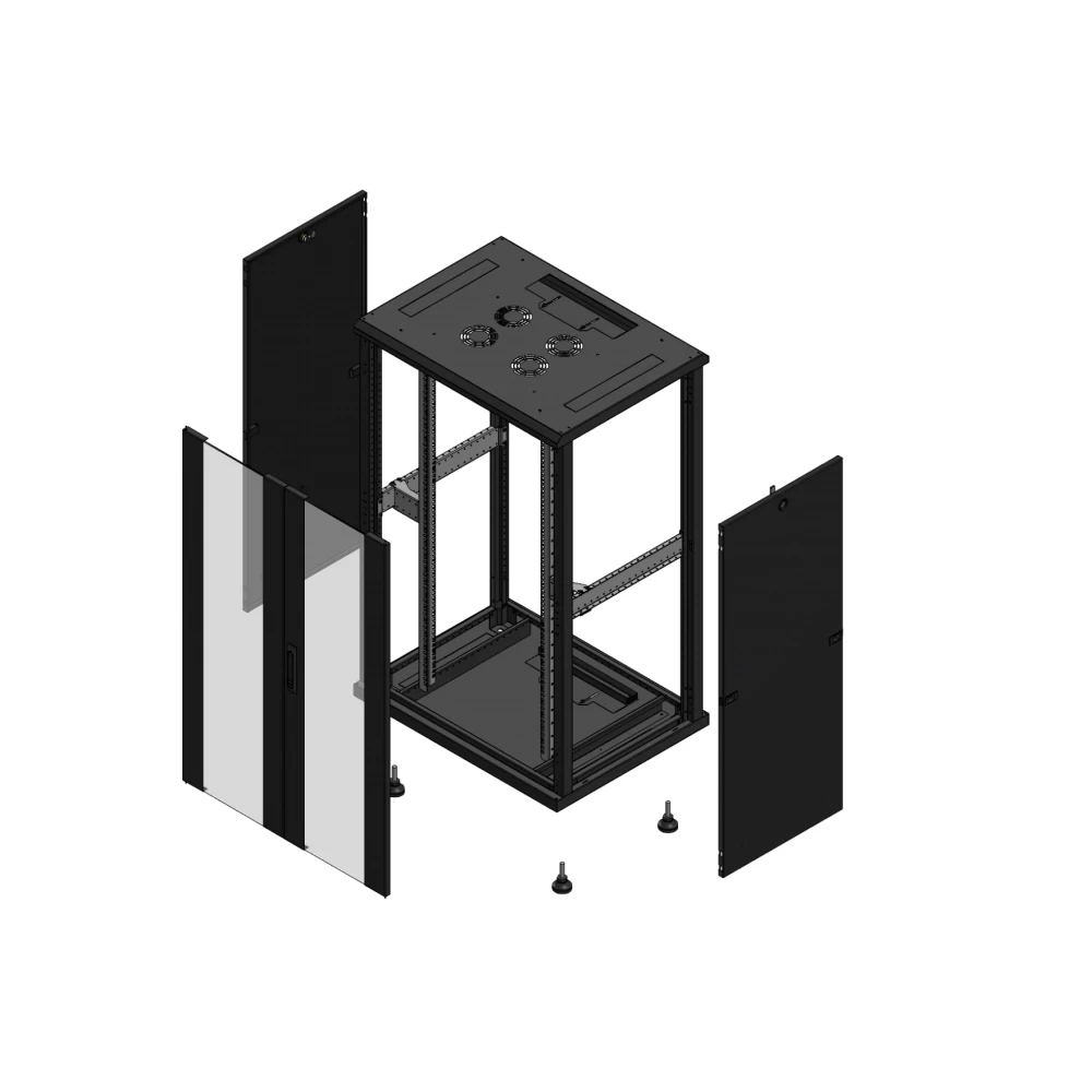 Gigamedia Vloer patchkast av dubbel ver SP 19" 26he 800x600mm zwart 702686PVDSP