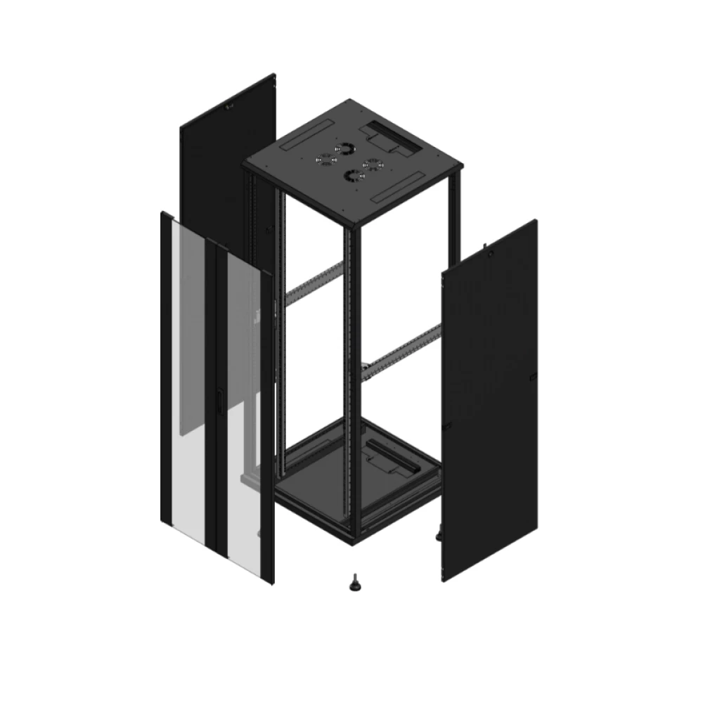 Gigamedia Vloer patchkast av dubbel ver SP 19" 42he 800x800mm zwart 704288PVDSP