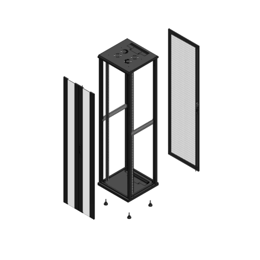 Gigamedia Vloer patchkast av dubbel ver SP 19" 47he 600x600mm zwart 704766PVDSP