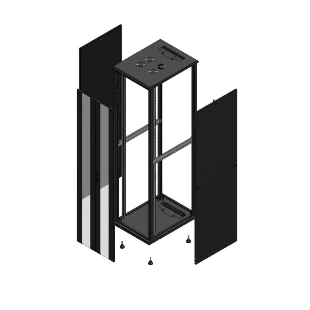 Gigamedia Vloer patchkast av dubbel ver SP 19" 47he 600x800mm zwart 704768PVDSP