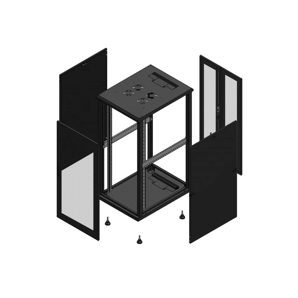 Gigamedia Vloer patchkast av enkel per ar dubbel per 19" 26he 600x800mm zwart 702668PPSPPD