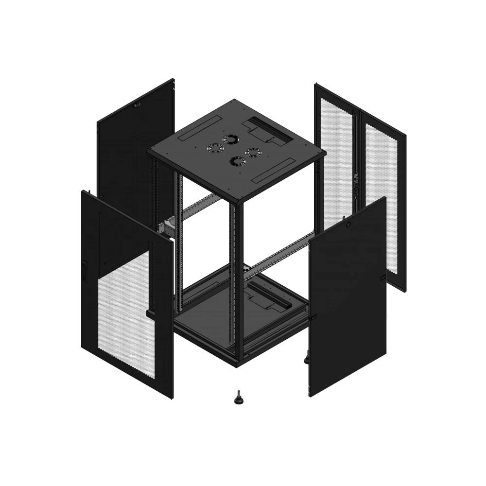 Gigamedia Vloer patchkast av enkel per ar dubbel per 19" 26he 800x800mm zwart 702688PPSPPD